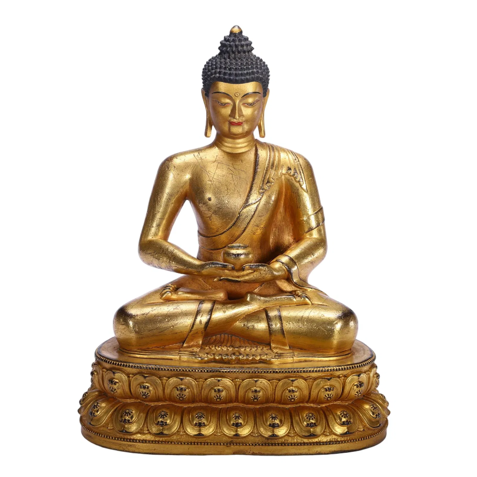 A BRONZE-GILT FIGURE OF AMITABHA