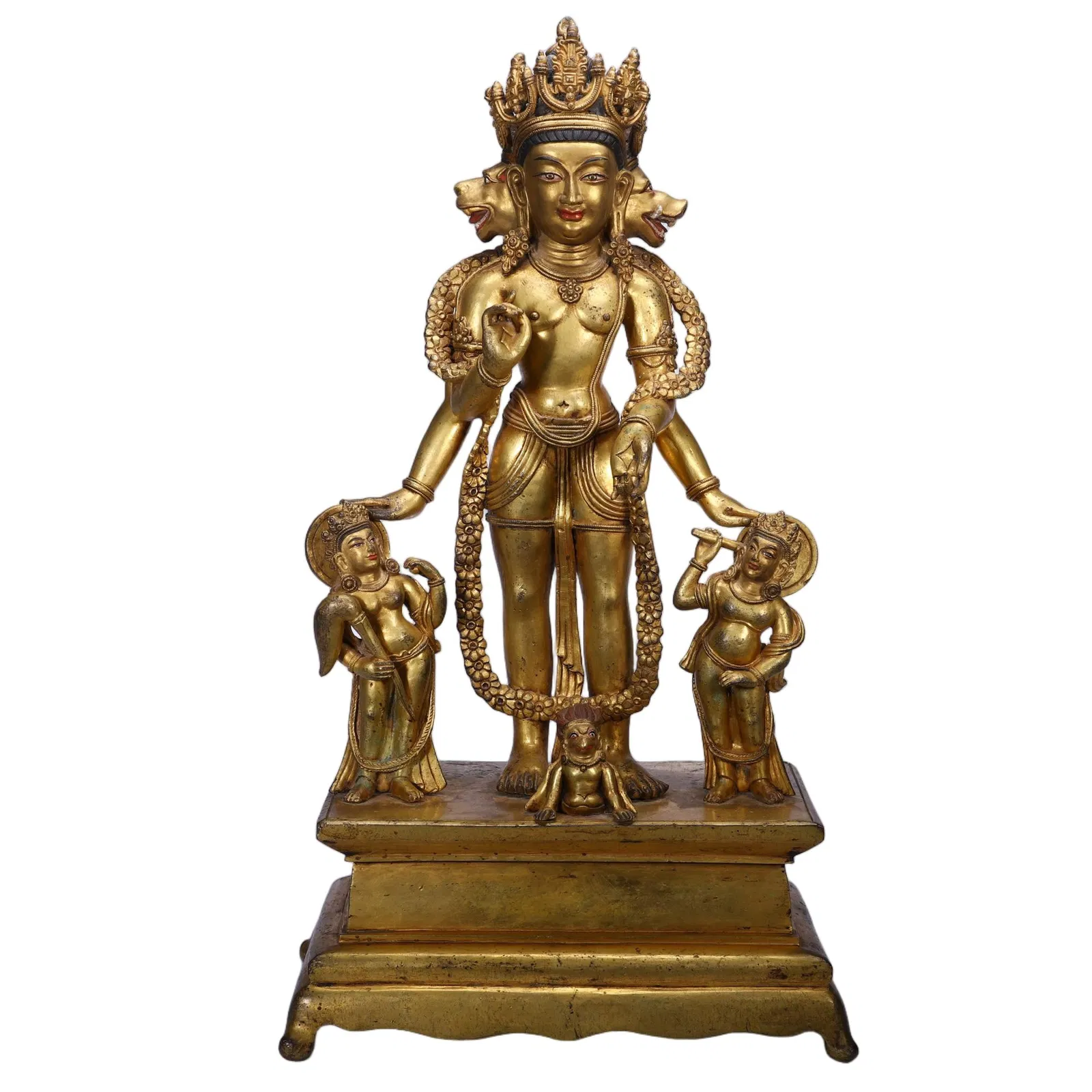 A BRONZE-GILT STNADING BODHISATTVA