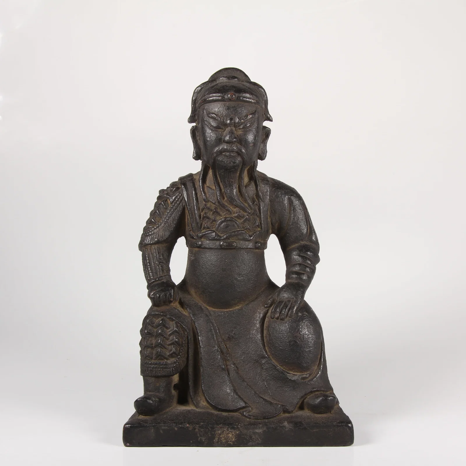 A BRONZE GUANYU STATUE