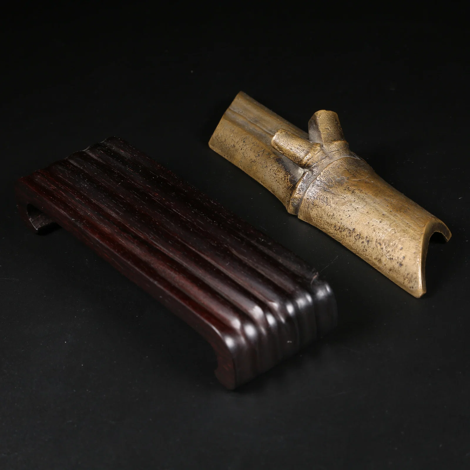 A BRONZE SCHOLAR'S DESK SET
