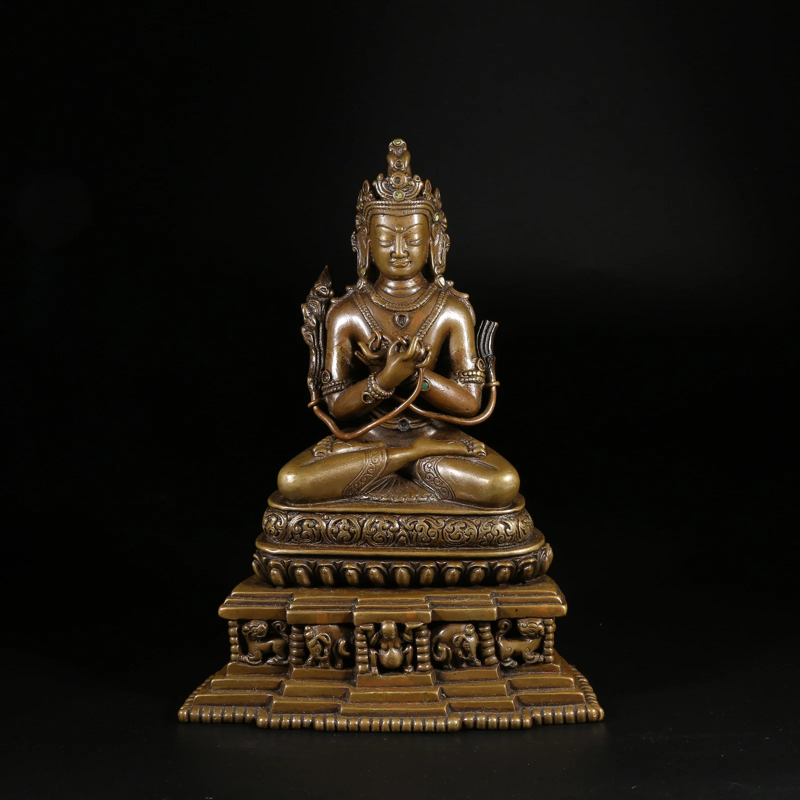 A BRONZE STATUE OF VAJRADHARA