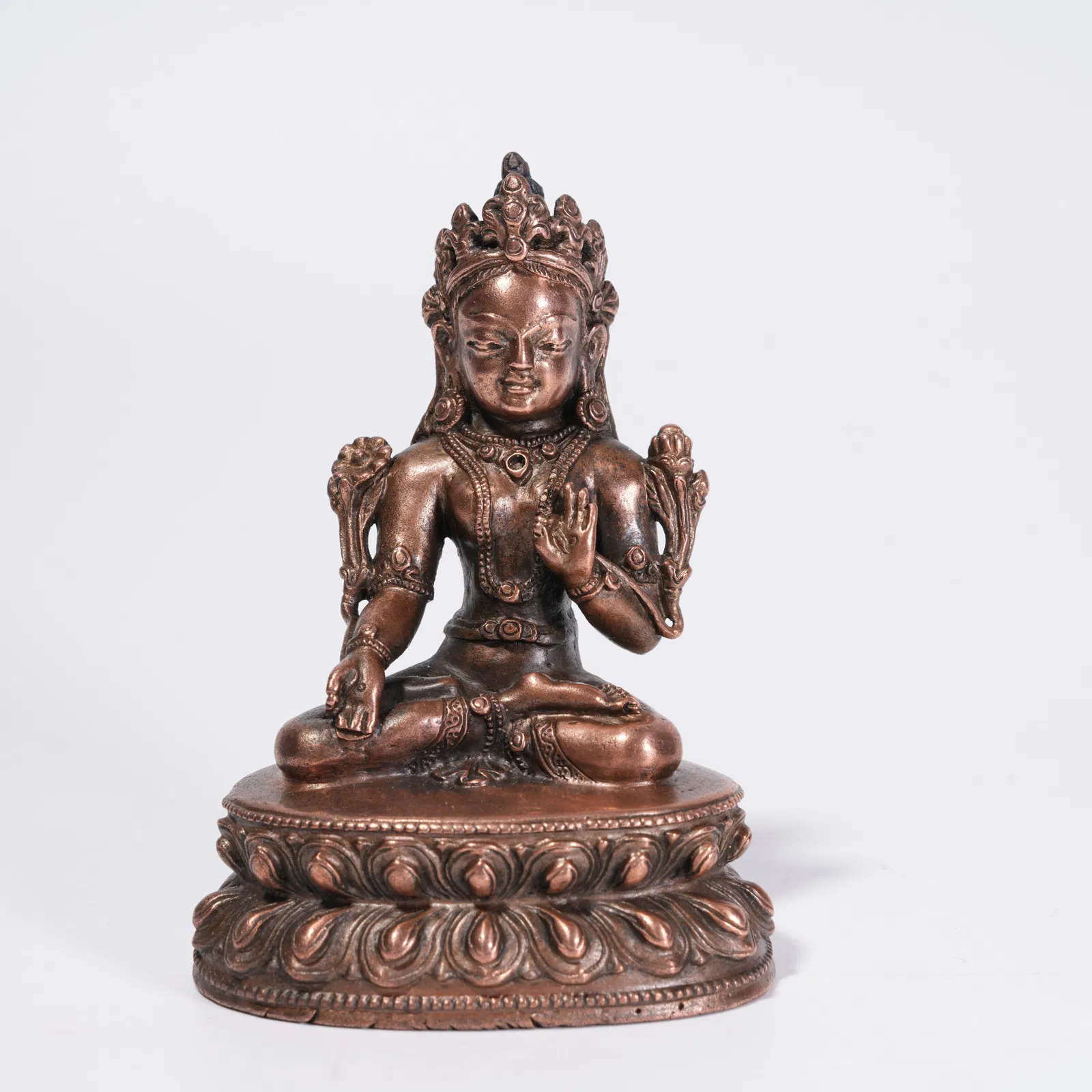 A BRONZE TARA STATUE