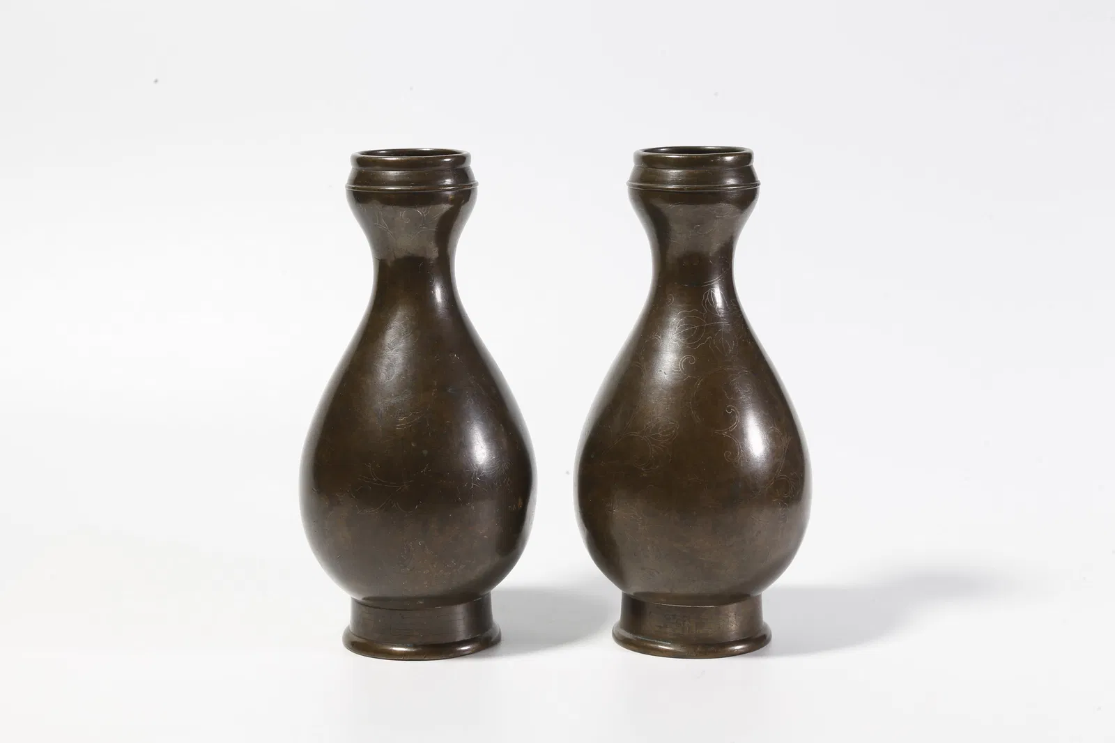 A BRONZE VASES (PAIR)