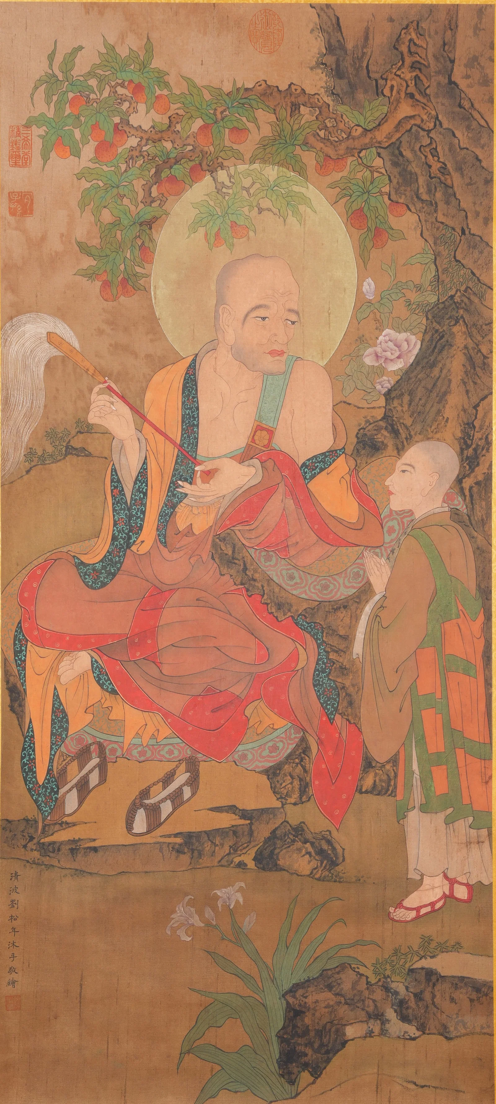 A BUDDHA IMAGE PAINTING ON SILK BY LIU SONGNIAN.劉松年
