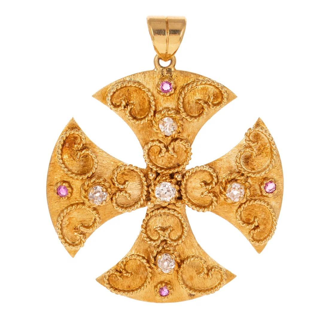 A Byzantine Maltese Cross Pendant in 18K