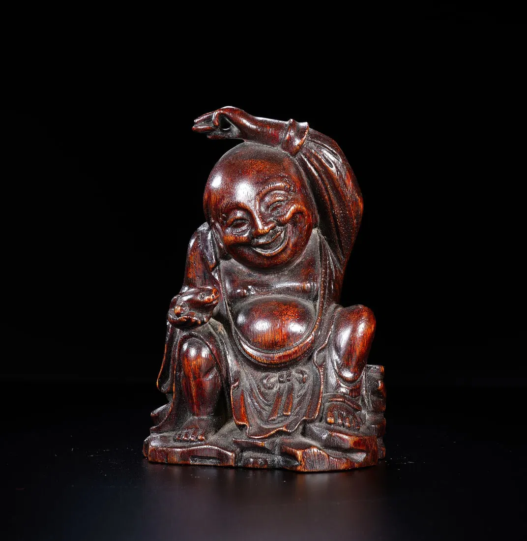 A CARVED BAMBOO BUDAI