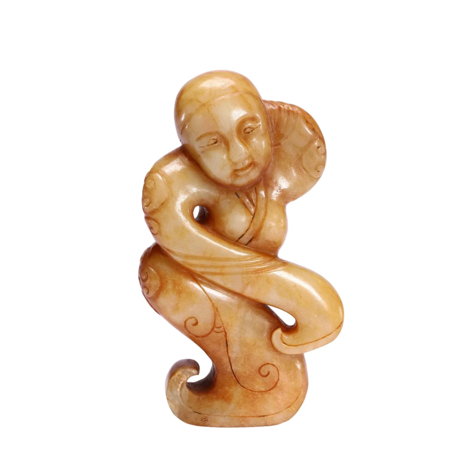 A CARVED JADE DANCER