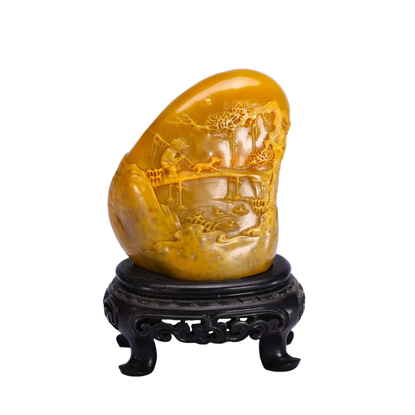 A CARVED TIANHUANG BOULDER