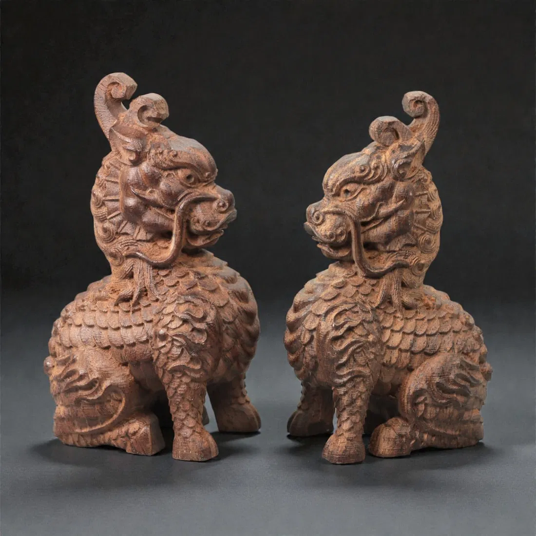 A Chinese Agarwood Carving of Qilin, 20th Century, 69FC, 69FC