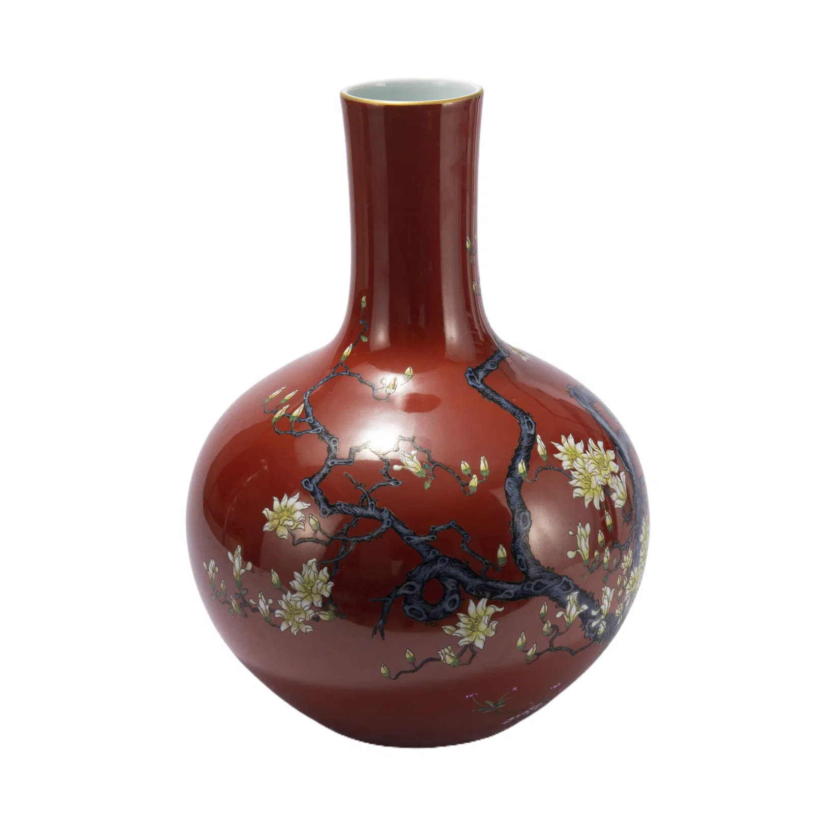 A CHINESE FAMILLE ROSE GLOBULAR VASE