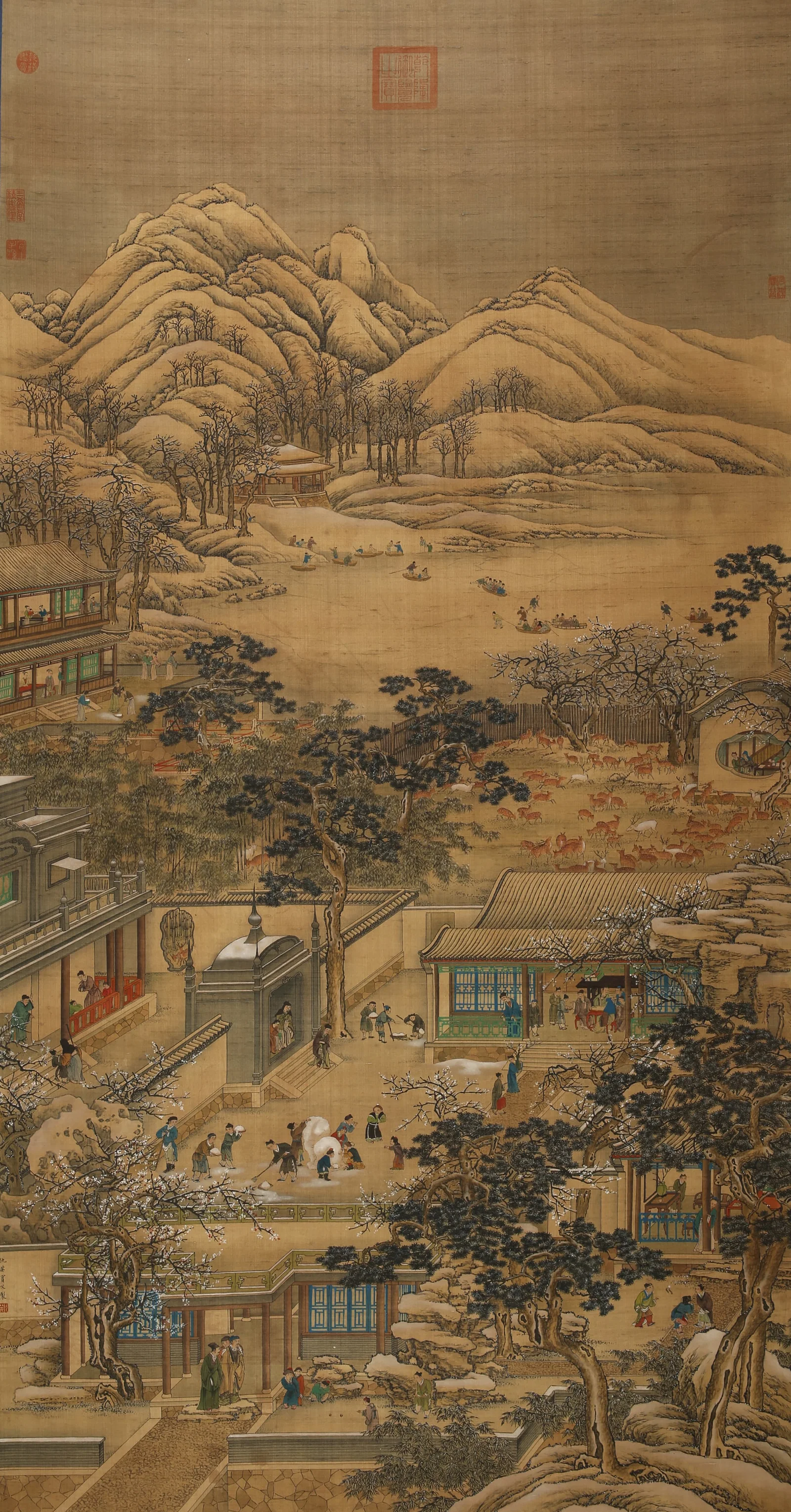 A CHINESE HAND PAINTING WITH THE MARK OF QIU YING