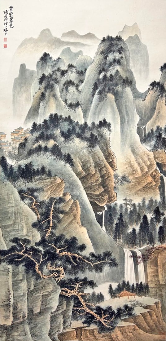 A CHINESE HAND PAINTING WITH THE MARK OF XIE ZHILIU