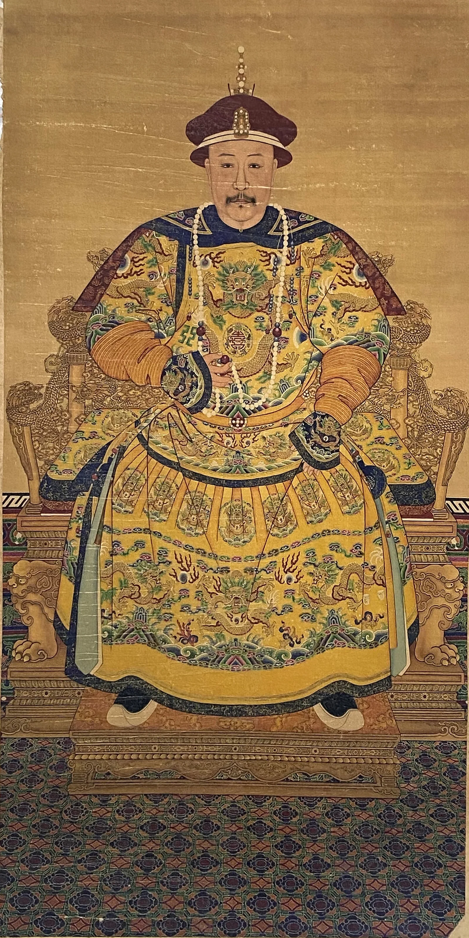 A Chinese Ink and Color Art Print of the Jiaqing Emperor, 20th Century, 10FK