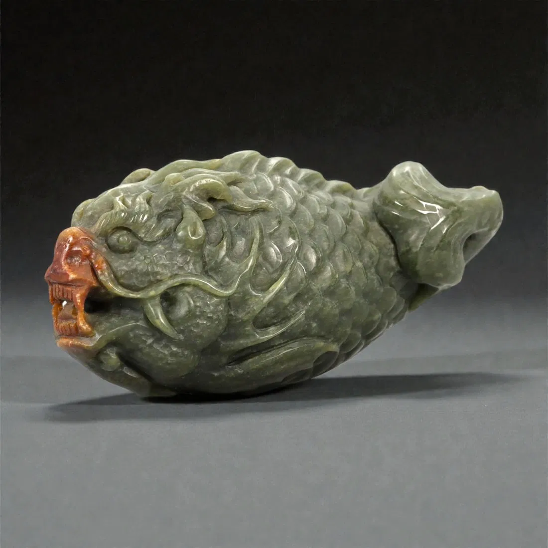 A Chinese Jade Carp-Dragon Carving, 20th Century, 22FB