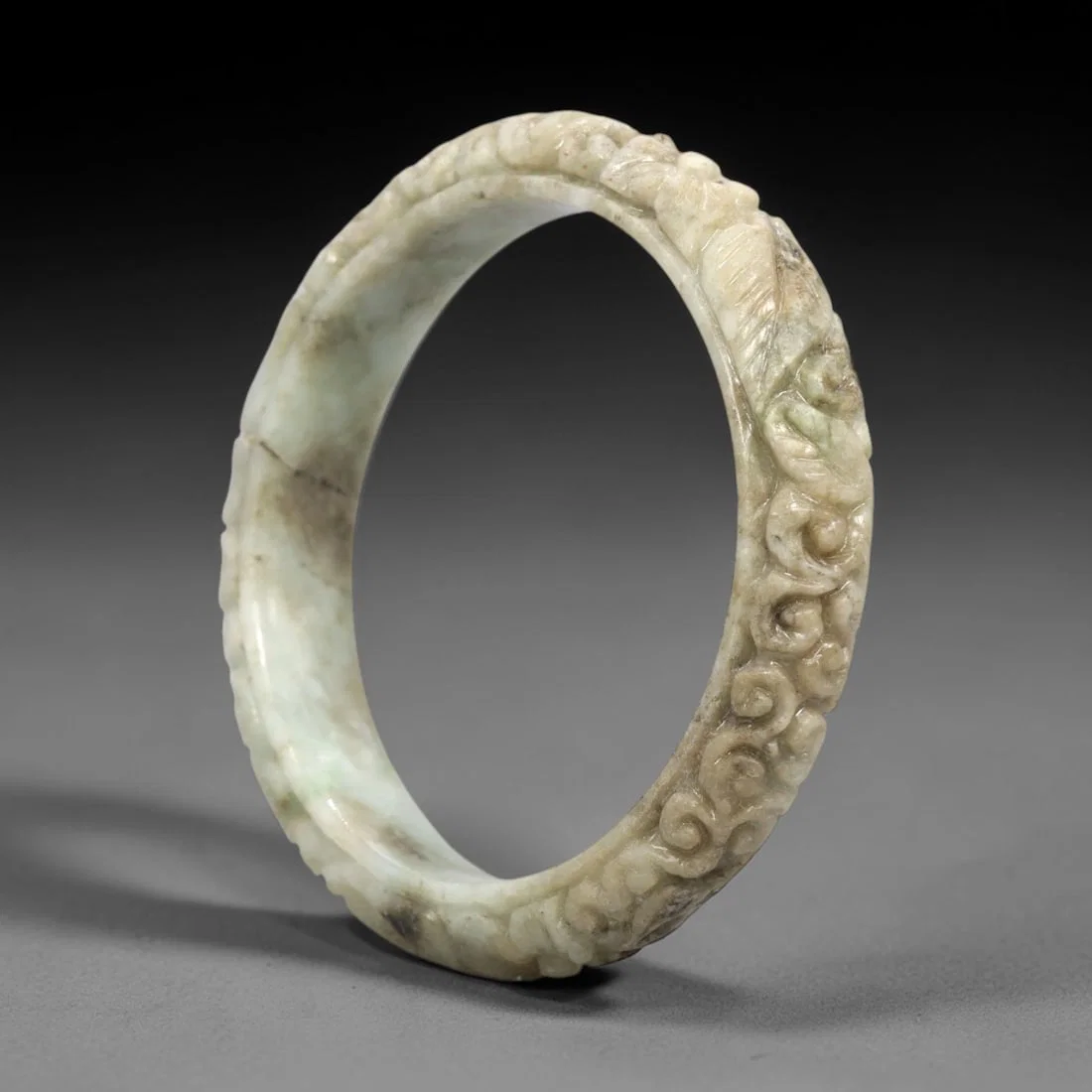 A Chinese Jadeite Jade Bangle Bracelet, 20th Century, 26FS