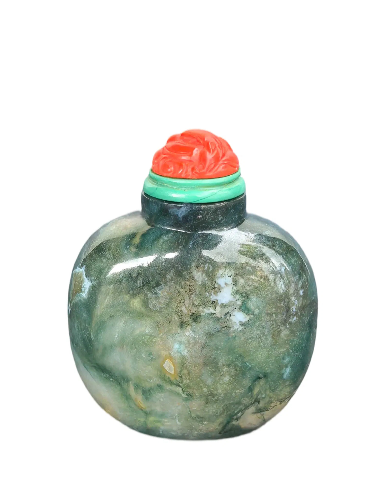 A Chinese Moss Agate snuff Bottle Qing Dynasty 1644-1912