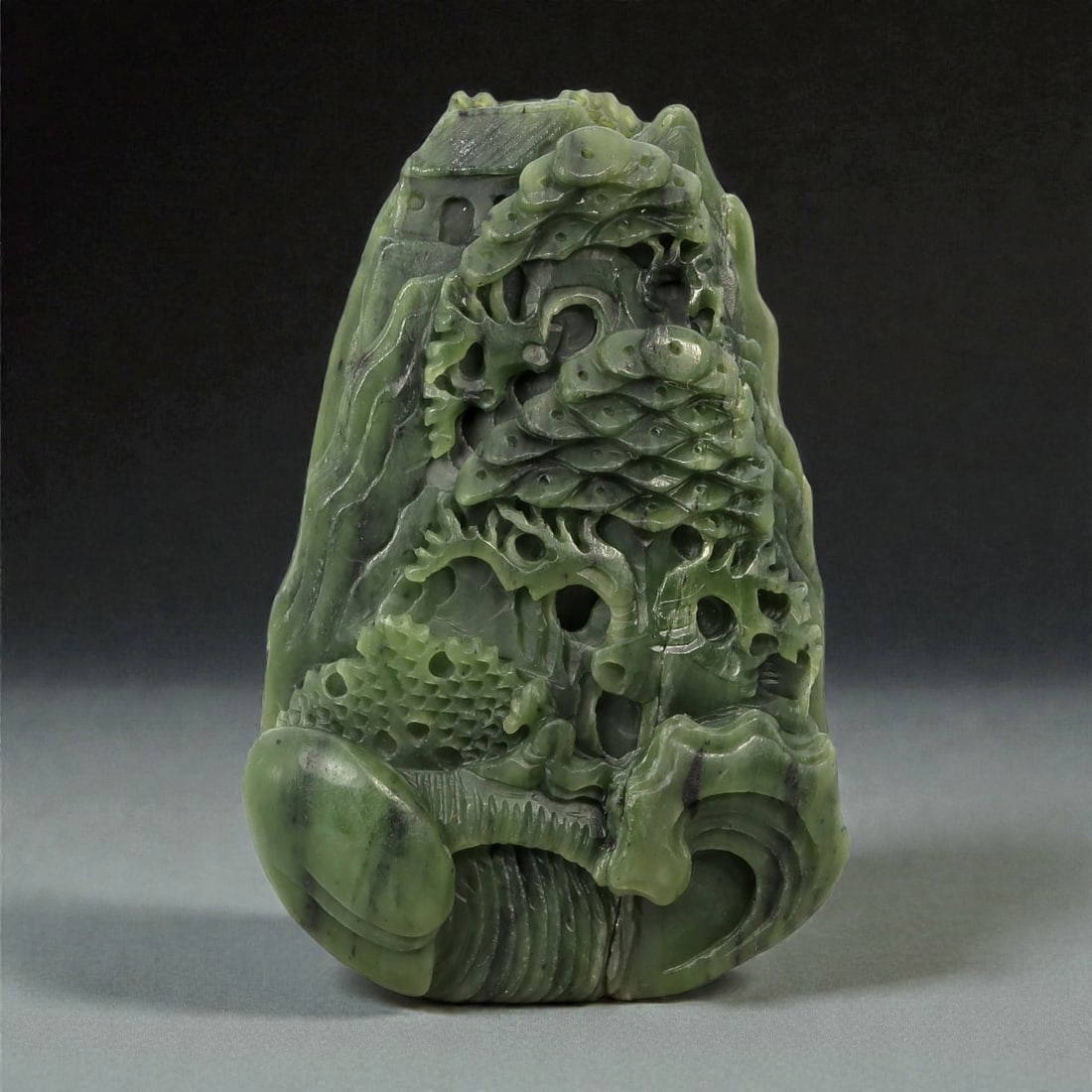 A Chinese Nephrite Jade Pierced Landscape Sculpture, 20th Century, 83FC