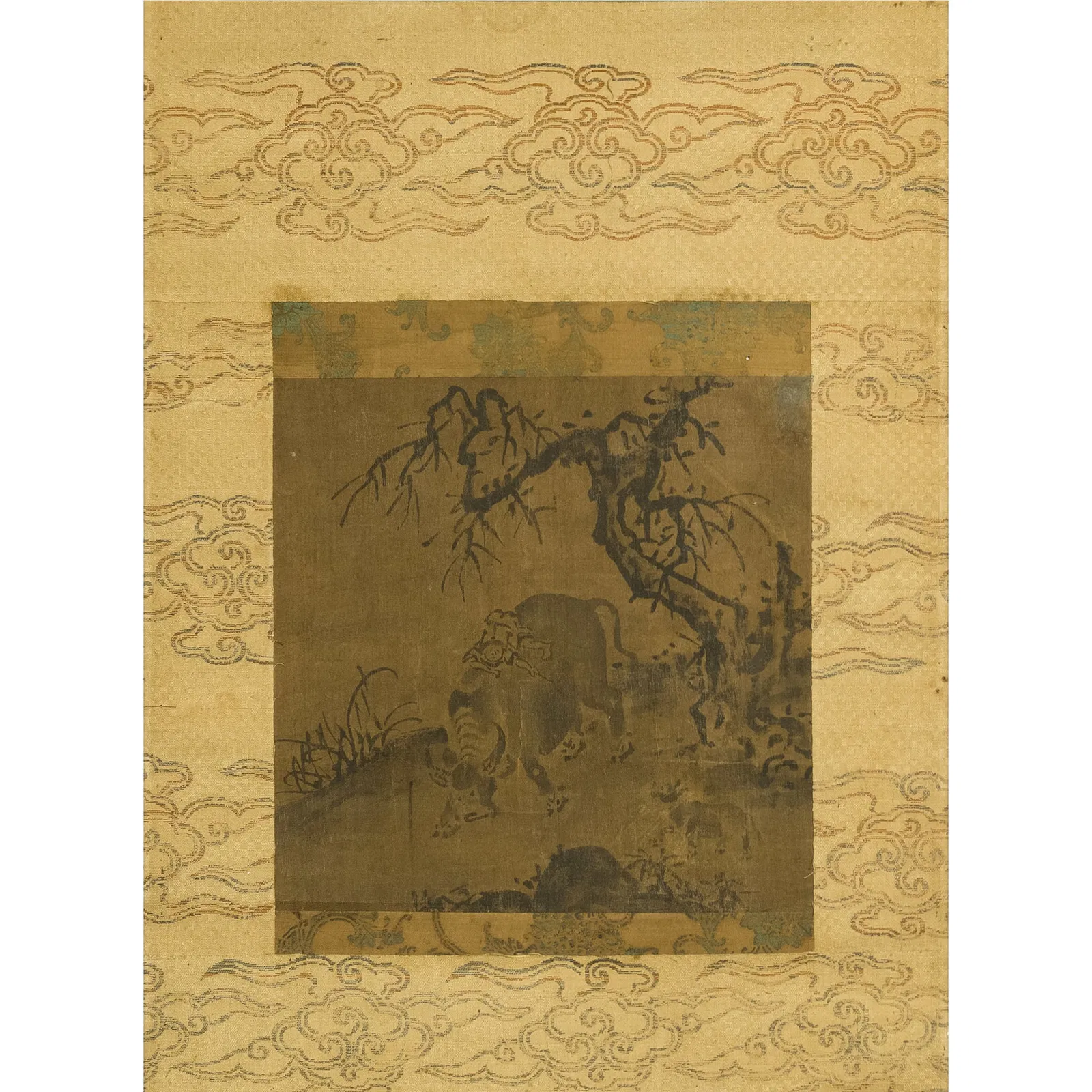 A Chinese 'ox-herding' painting on silk, Ming dynasty or earlier