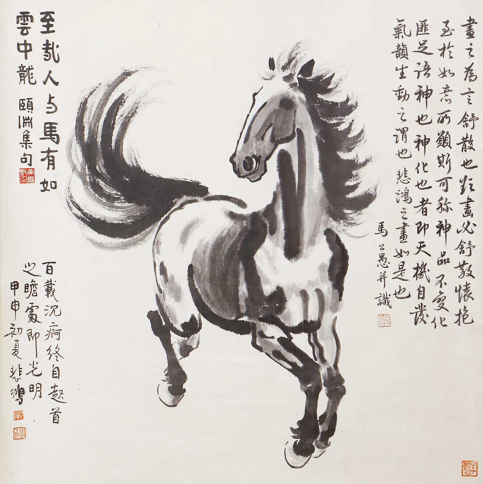 A CHINESE PAINTING OF HORSE SIGNED XU BEIHONG