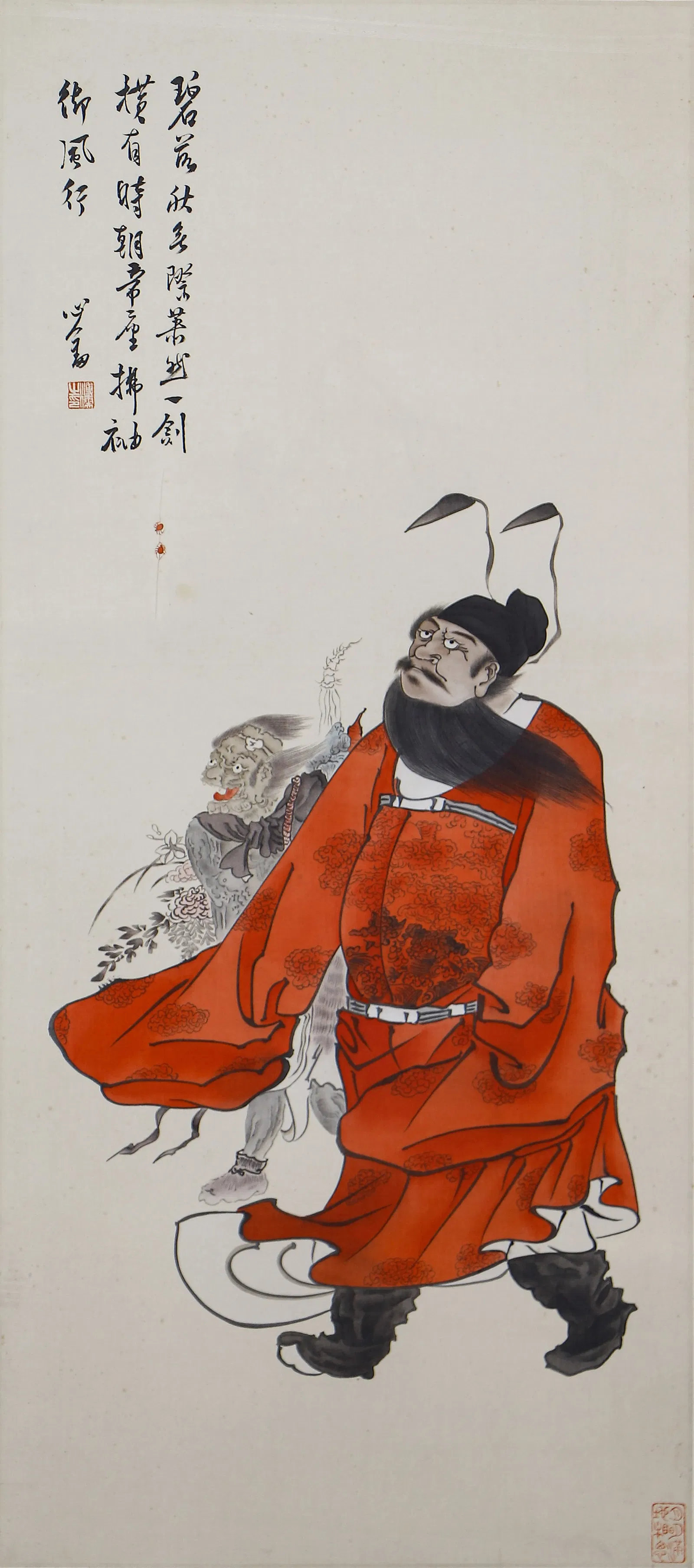 A CHINESE PAINTING OF IMMORAL ZHONGKUI SIGNED ZHONGKUI
