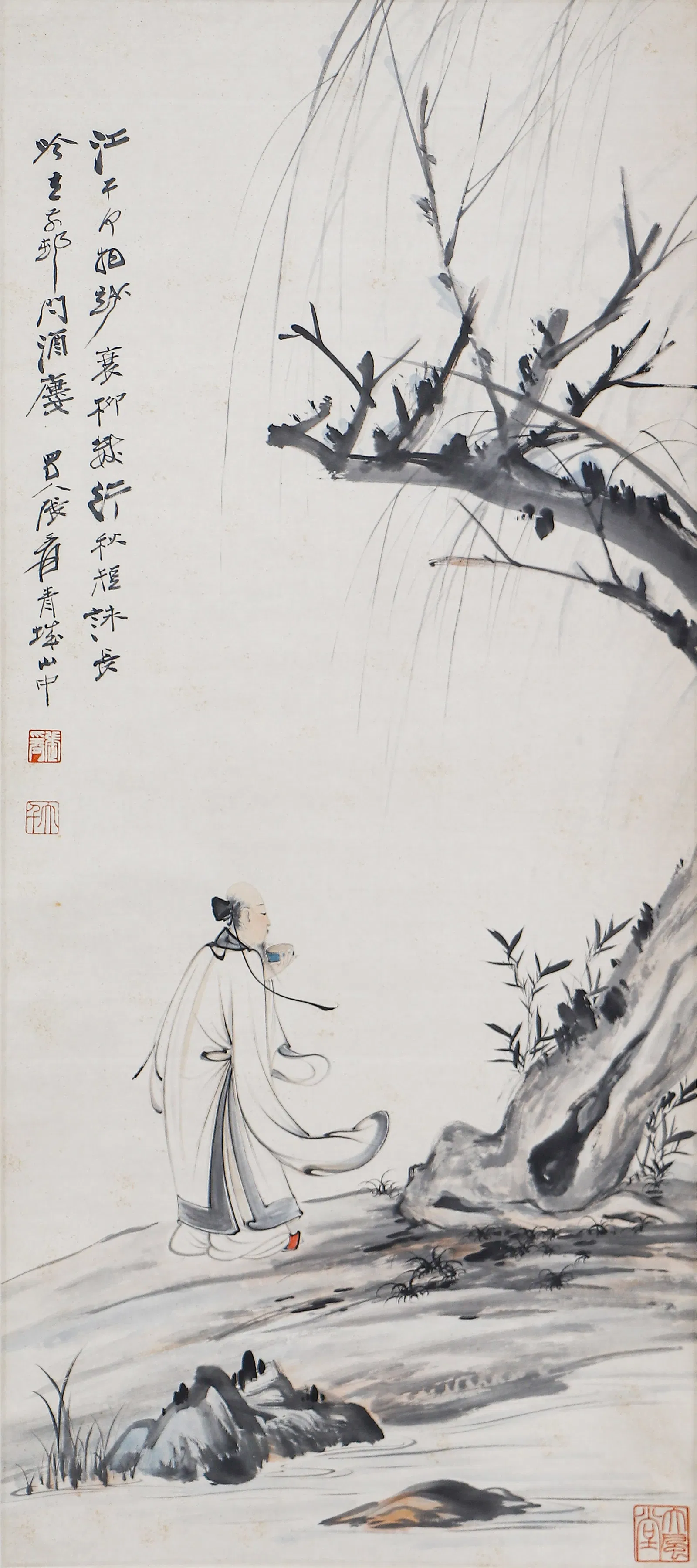 A CHINESE PAINTING OF SCOLAR SIGNED ZHANG DAQIAN