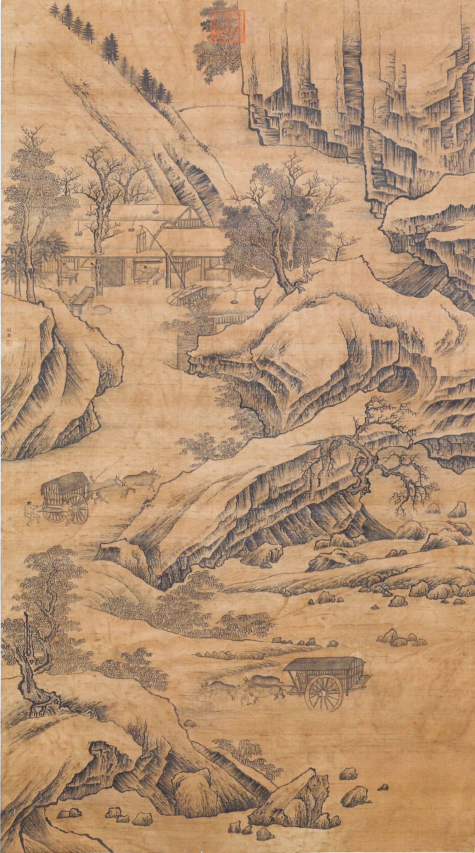 A CHINESE PAINTING OF SERENE STUDIO SIGNED JIN HAO