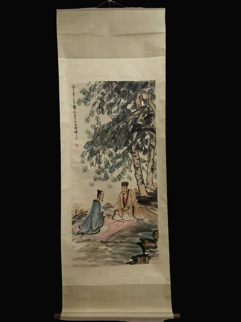 A Chinese Vertical Scroll Ink Painting of Figure on Paper