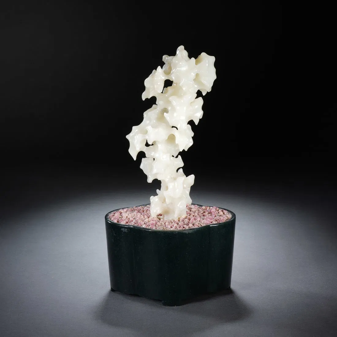 A CHINESE WHITE JADE LITERATI ROCK