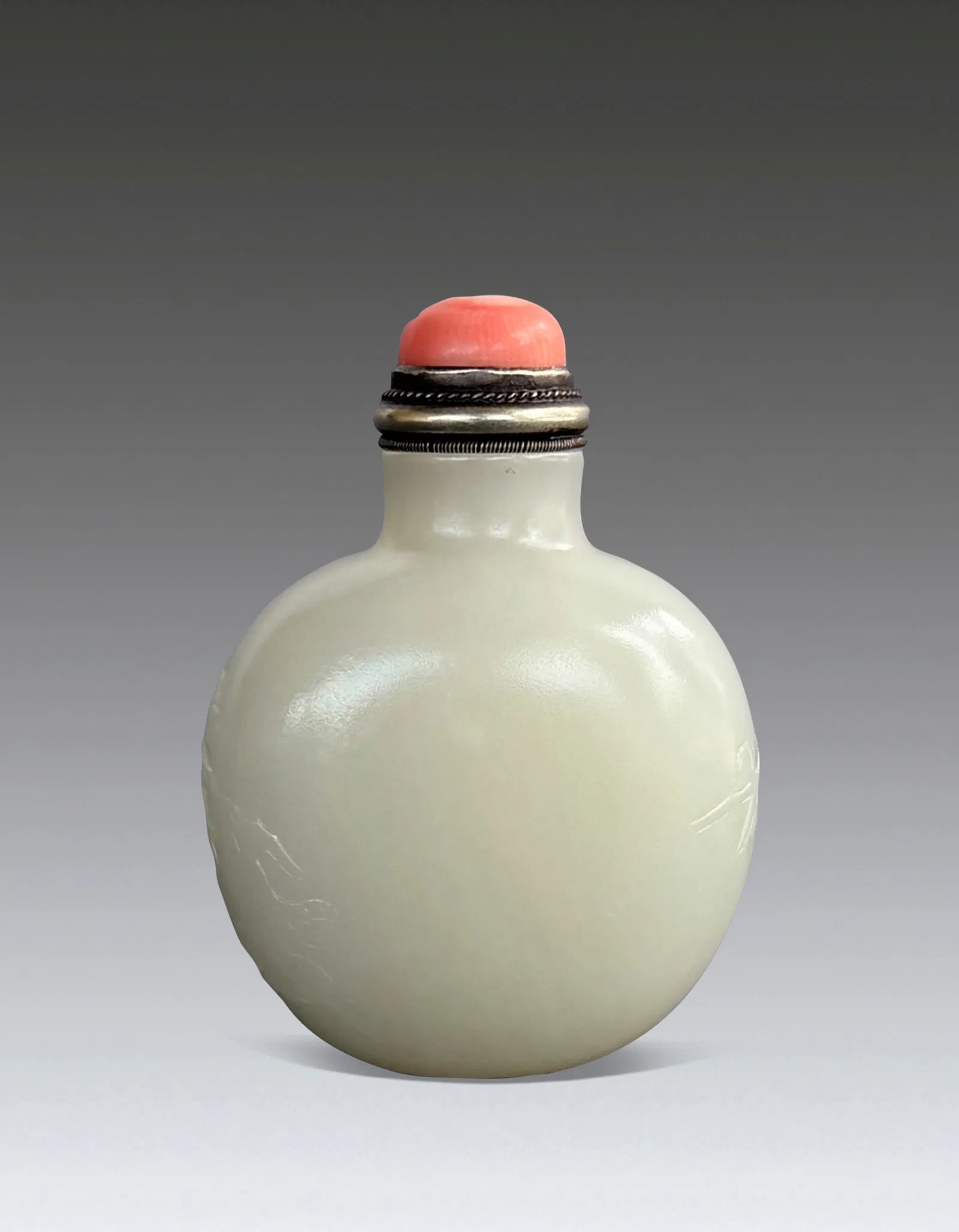 A Chinese White Jade Plum Snuff Bottle Qing Dynasty 1644-1912