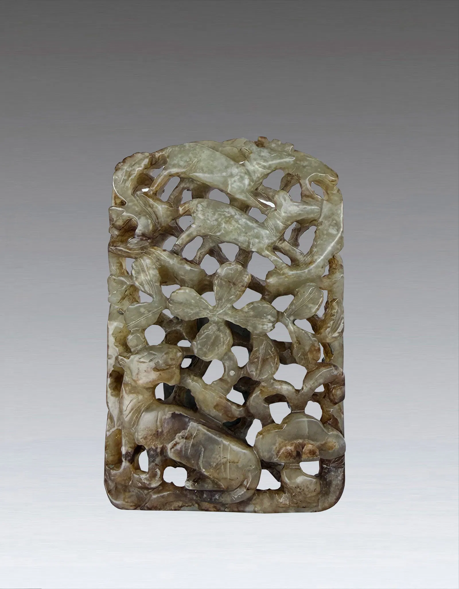 A Chinese White Jade Tiger Mountain Yuan Dynasty 1271-1368