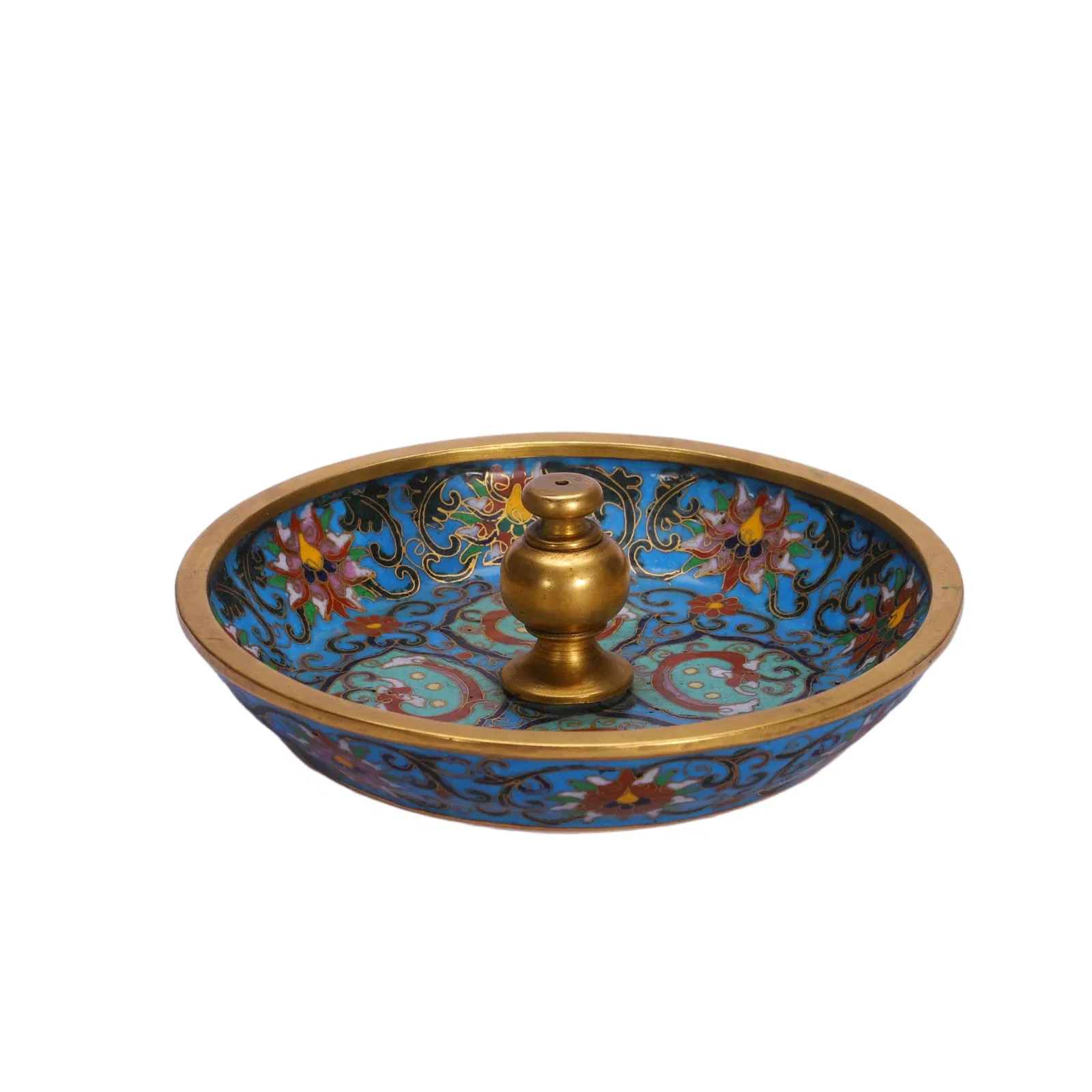 A CLOISONNE ENAMEL INCENSE HOLDER