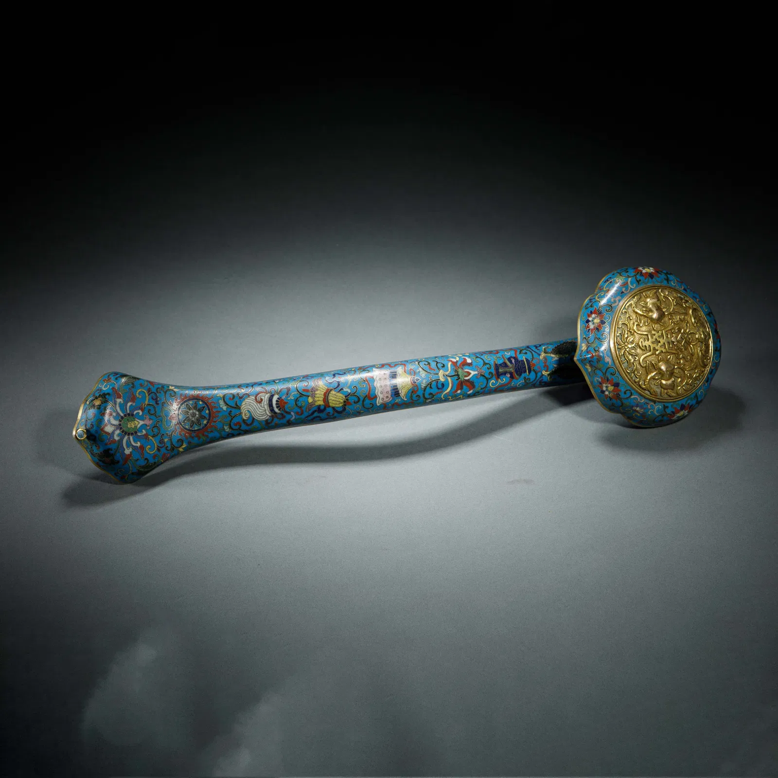 A CLOISONNE ENAMEL RUYI SCEPTER
