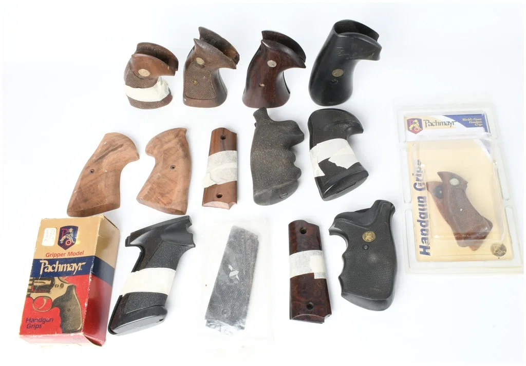 A Collection of 15 Smith and Wesson and Pachmayr Handgun Grips and Accessories