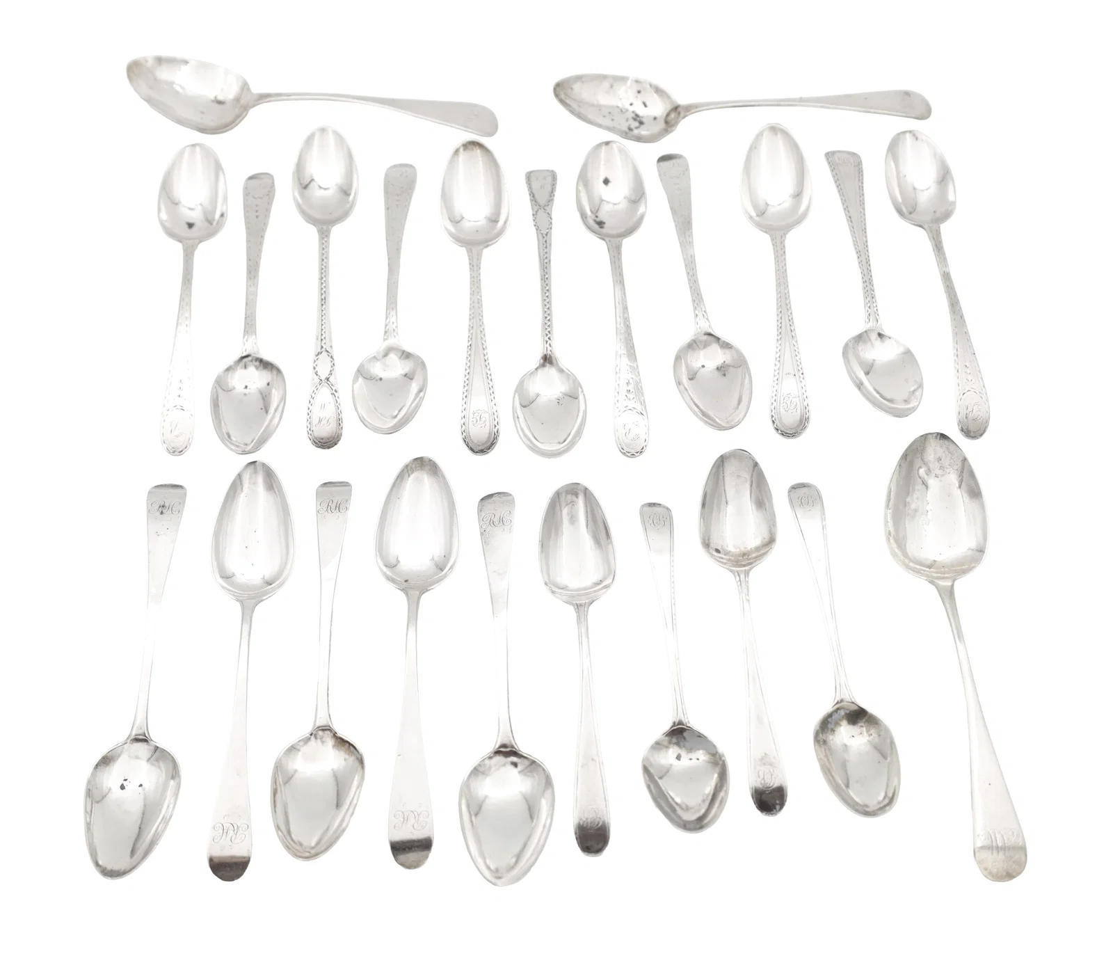 A COLLECTION OF 19TH CENTURY SILVER TEASPOONS
