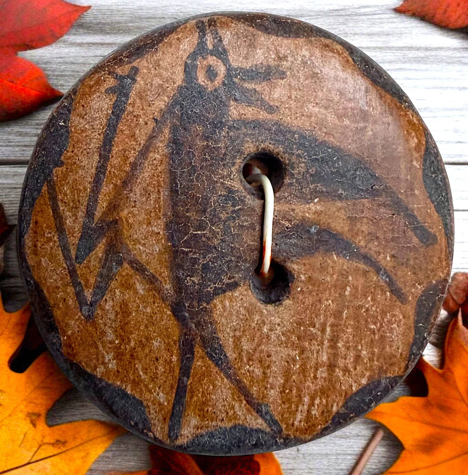 A DIVISION 3 SEW THRU AMERICAN INDIAN POTTERY BUTTON