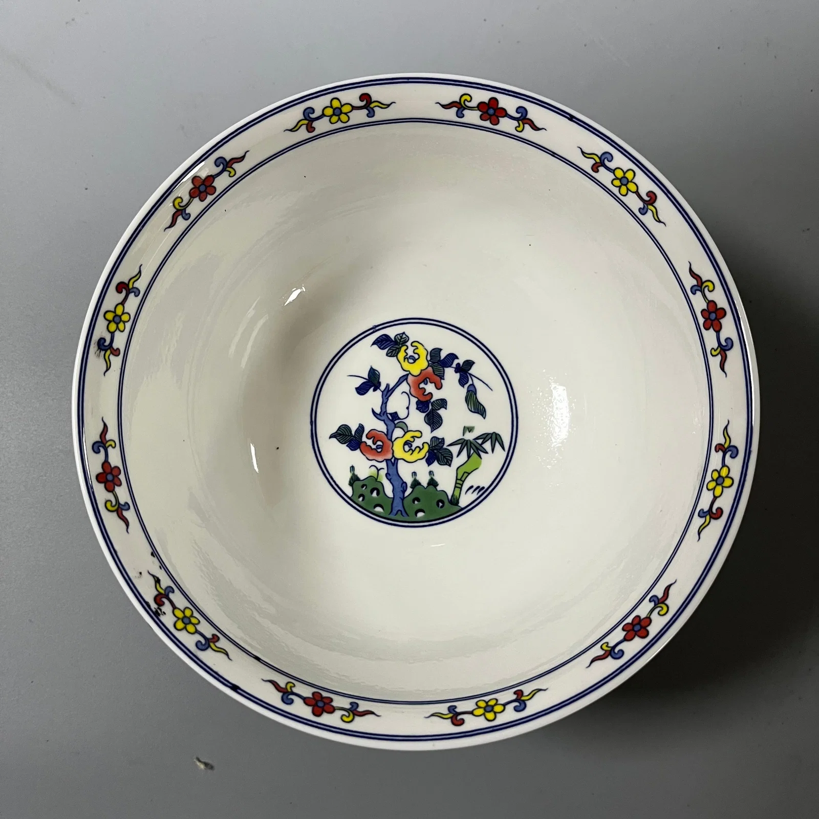 A doucai bowl with lotus scroll design from the Qianlong period of the Qing Dynasty