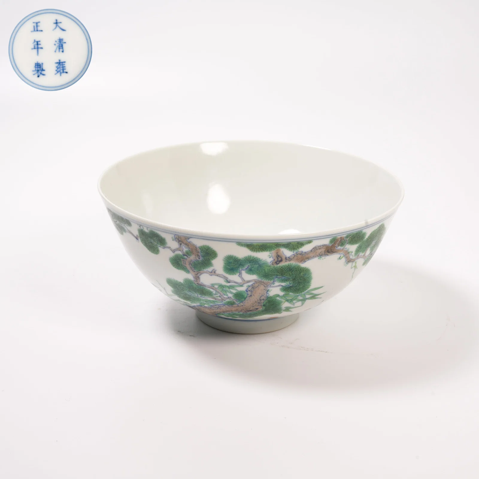A DOUCAI BOWL WITH "THREE FRIENDS OF WINTER" DESIGN