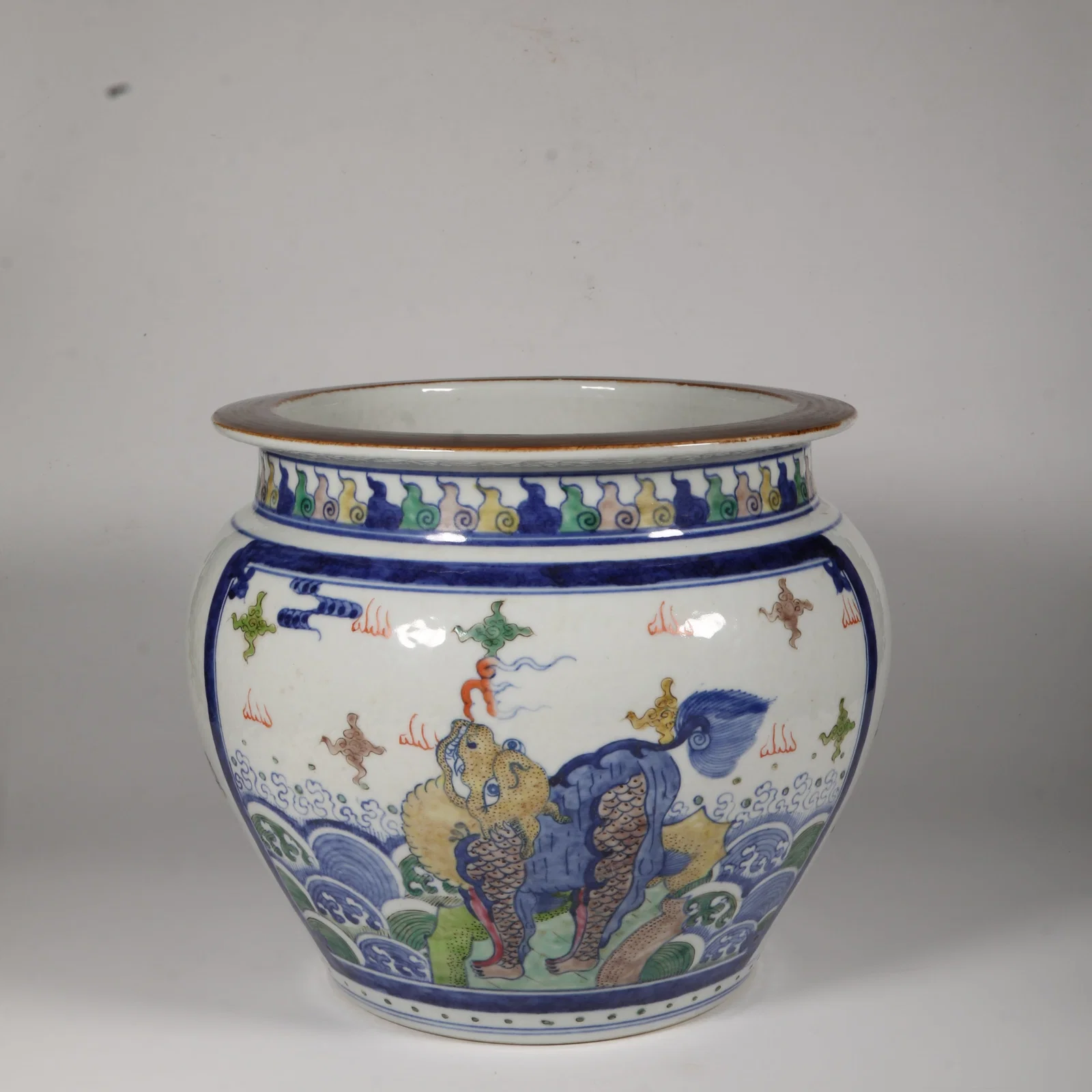 A DOUCAI JAR WITH QILIN MOTIF