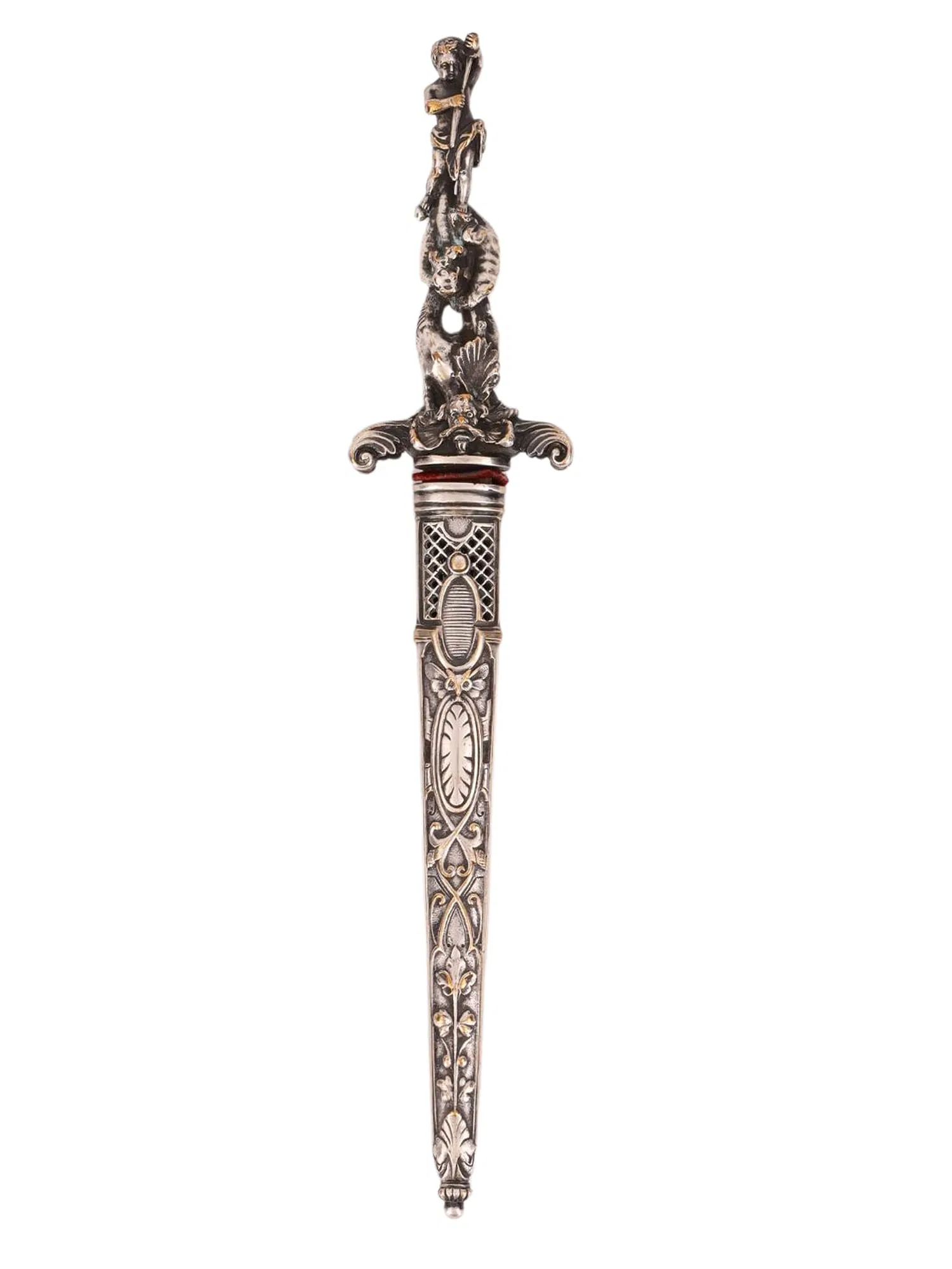 A EUROPEAN ROMANTIC DAGGER WITH SCULPTURAL HILT, 19TH CENTURY
