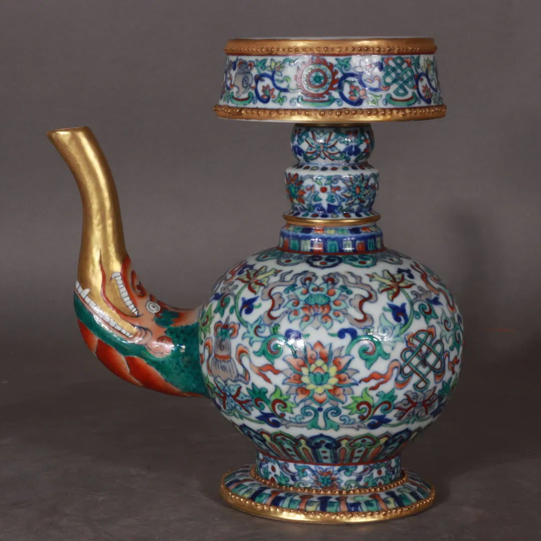 A Exquisite Blue and White Doucai Eight Treasures Pattern Ewer