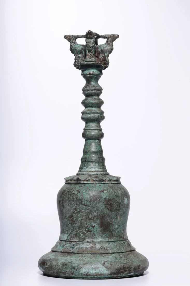 A Exquisite Bronze Animal head Vajra Bell