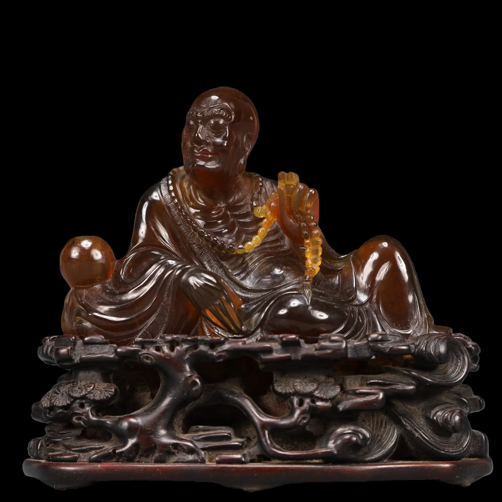 A Exquisite Crystal Statue of Arhat Ornament