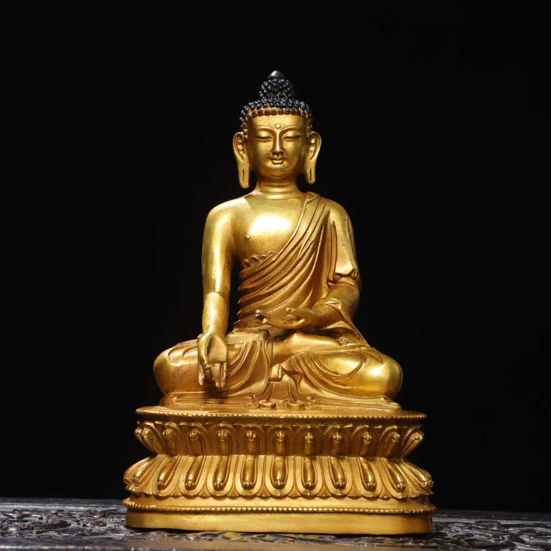 A Exquisite Gilt Bronze Buddha Statue Ornament