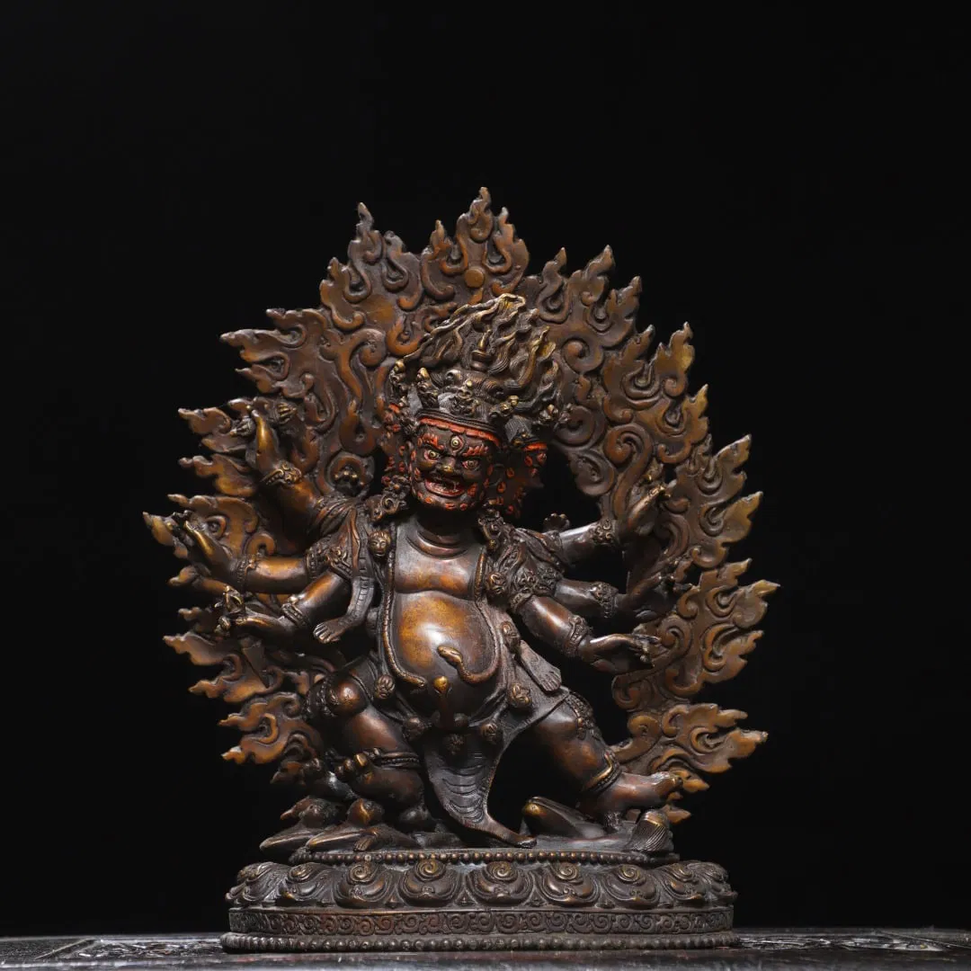 A Exquisite Gilt Bronze Painted Color Buddha Statue Ornament