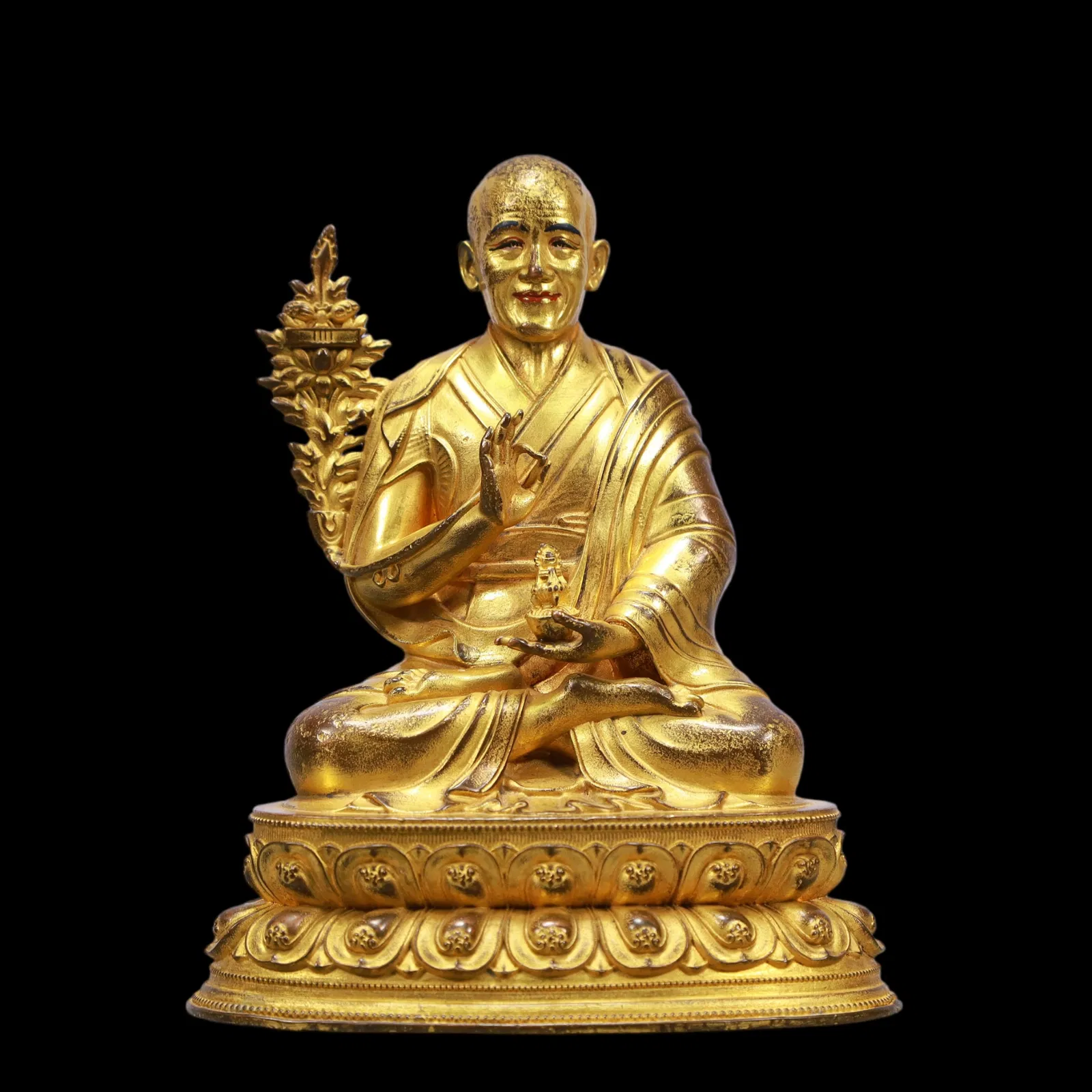 A Exquisite Gilt Bronze Statue of Guru