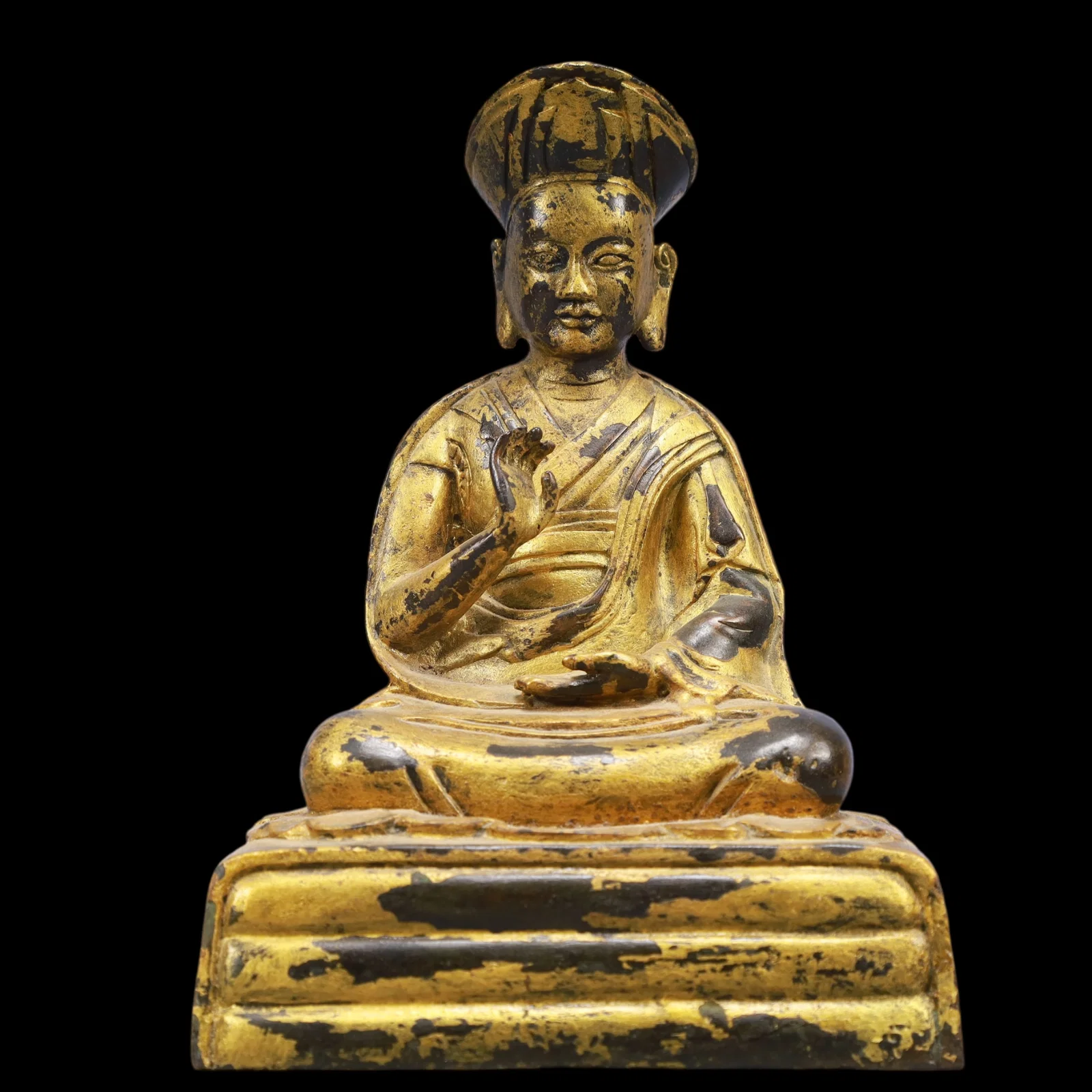 A Exquisite Gilt Bronze Statue of Tsongkhapa