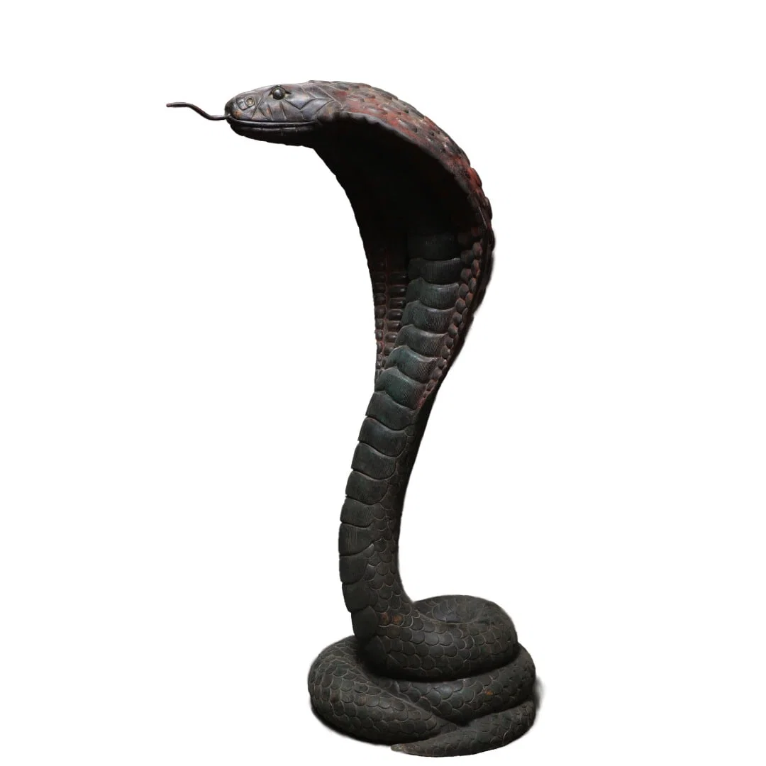 A Exquisite Gold Overlaid Bronze Snake Ornament