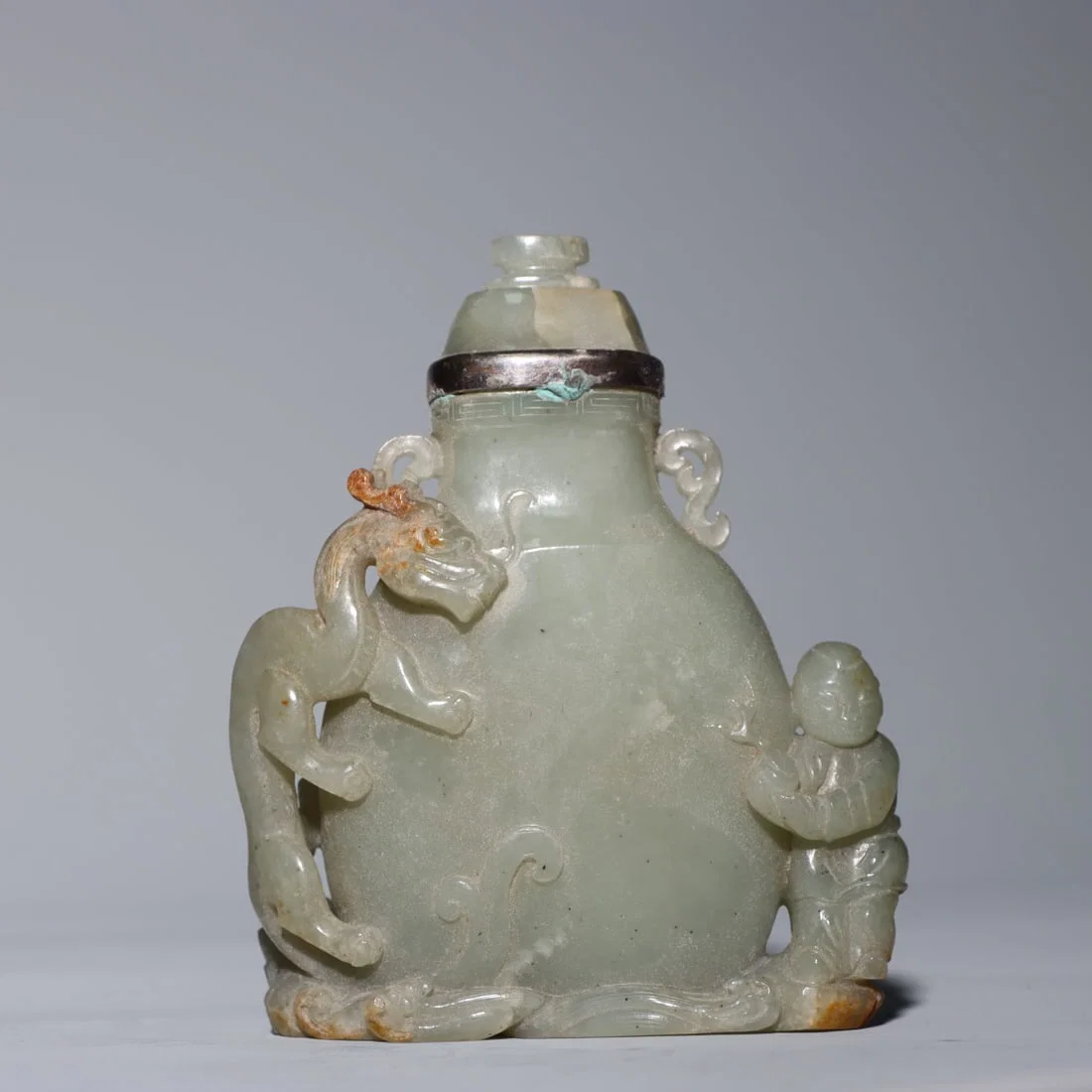 A Exquisite Hetian Jade Human Figure Snuff Bottle