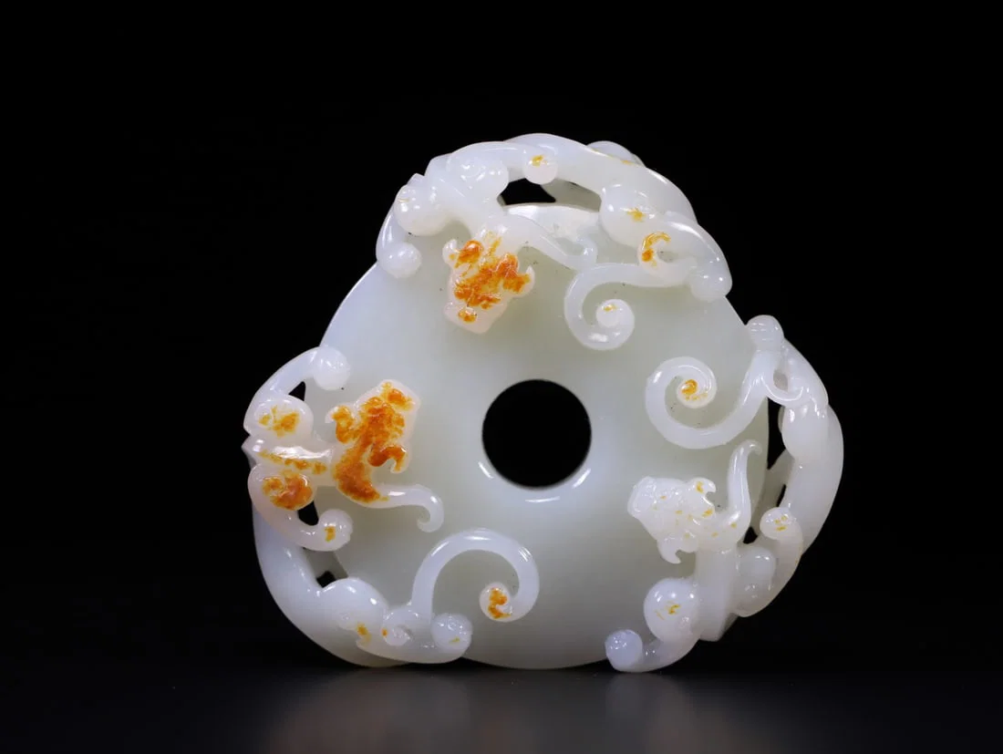A Exquisite Hotan Jade Dragon Pattern Jade Bi