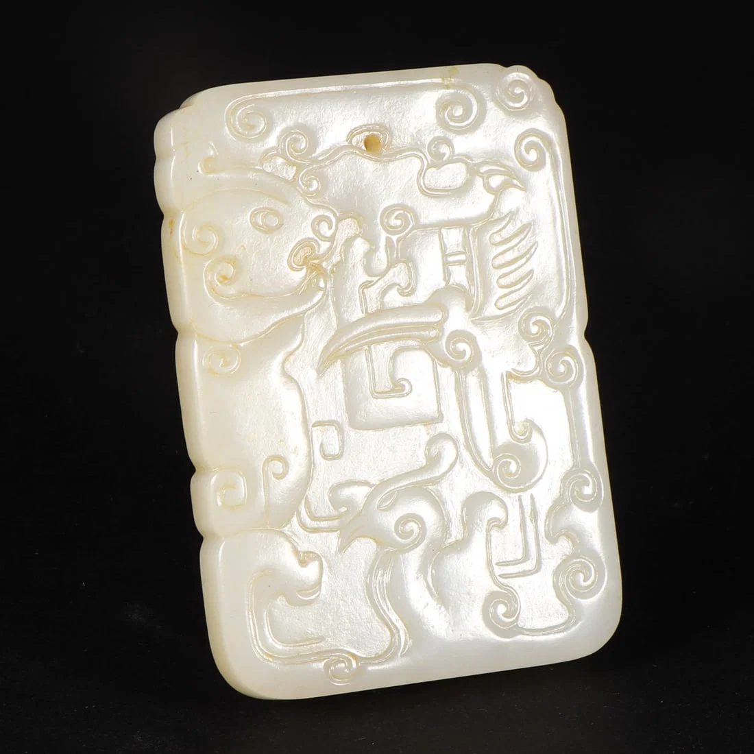 A Exquisite Hotan Jade Dragon Phoenix Pattern Brand